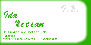 ida metian business card